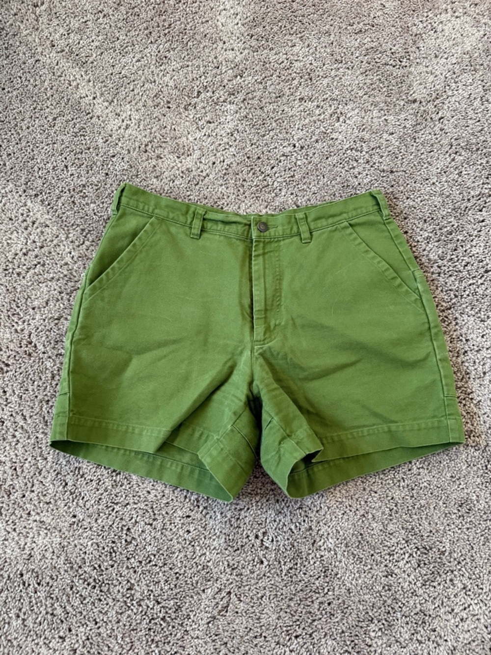 Patagonia Vintage Green Cotton Canvas Stand Up Shorts Men's 33